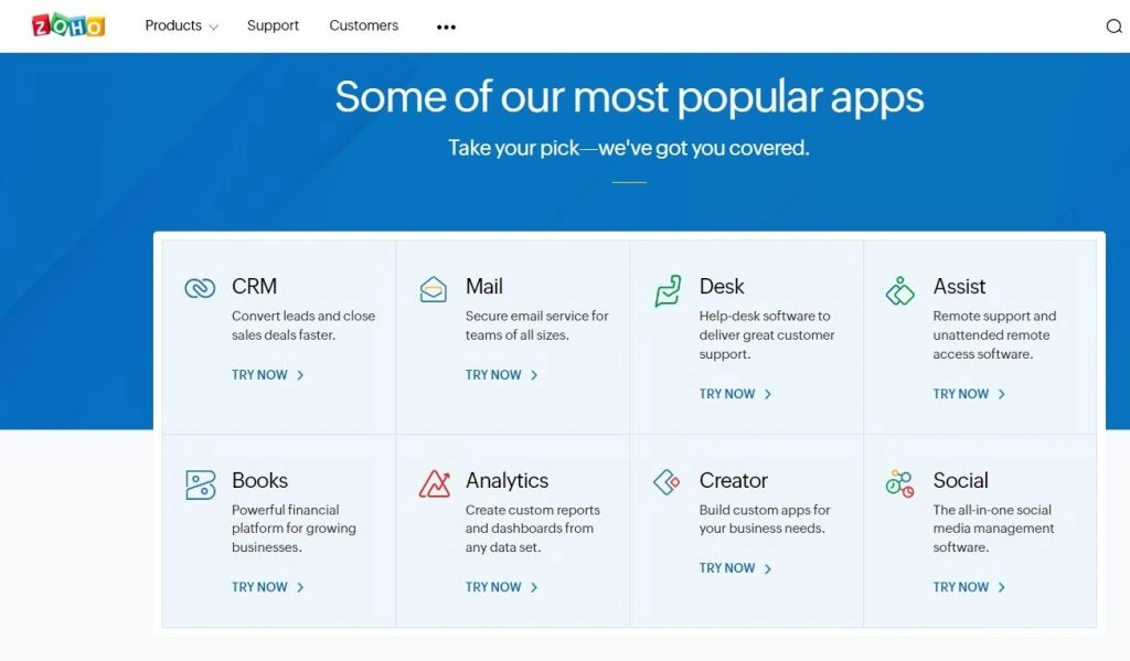 Zoho dashboard