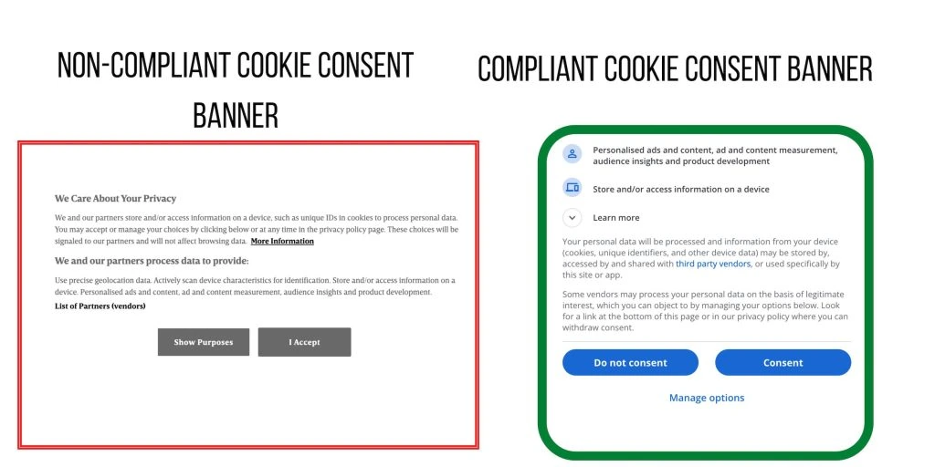 Cookie consent banner examples