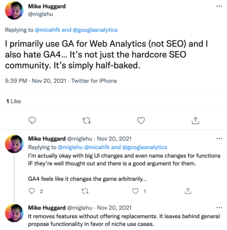 Google Analytics 4 missing features