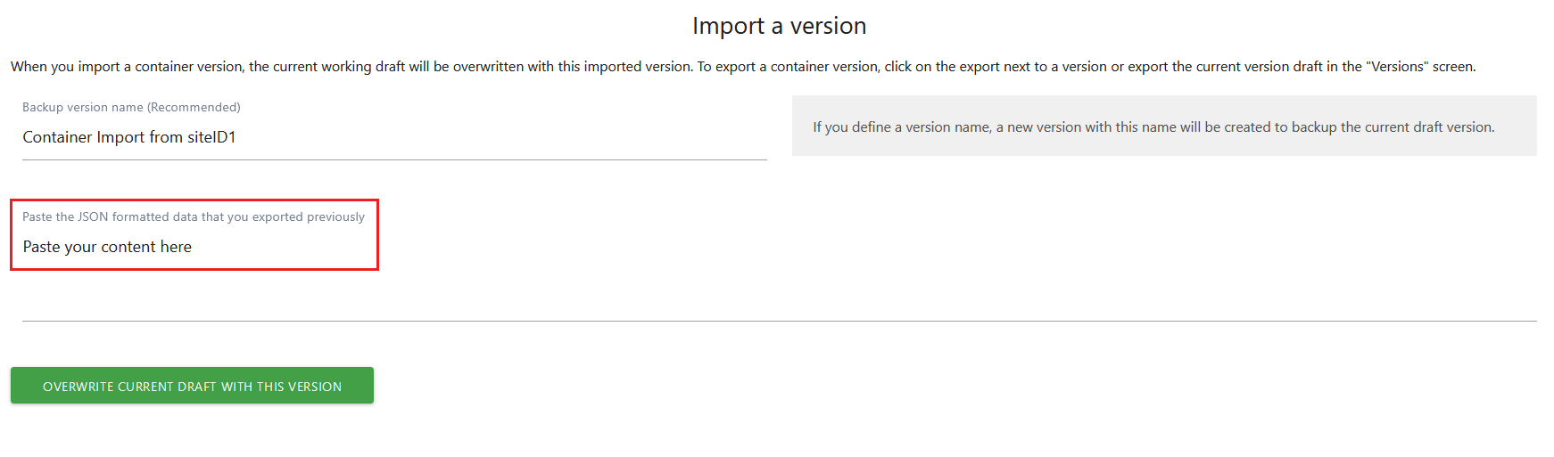 tag manager import