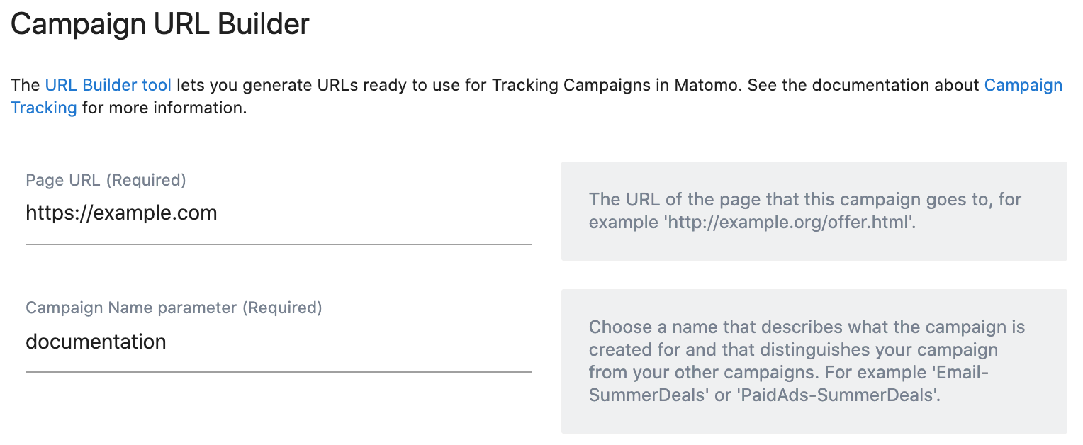 Matomo Campaign URL Builder