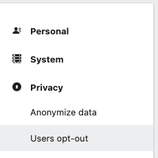 Matomo User opt-out menu