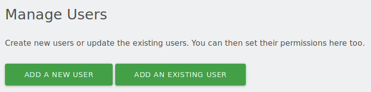 Add An Existing User Button