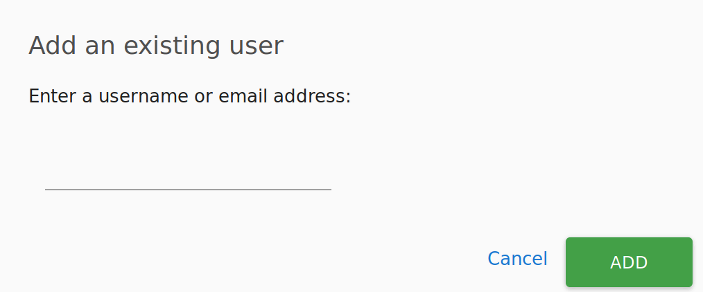 Add An Existing User Modal