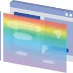 Illustration showing web pages with heatmaps