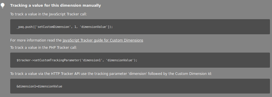 tracking custom dimensions via javascript or SDK